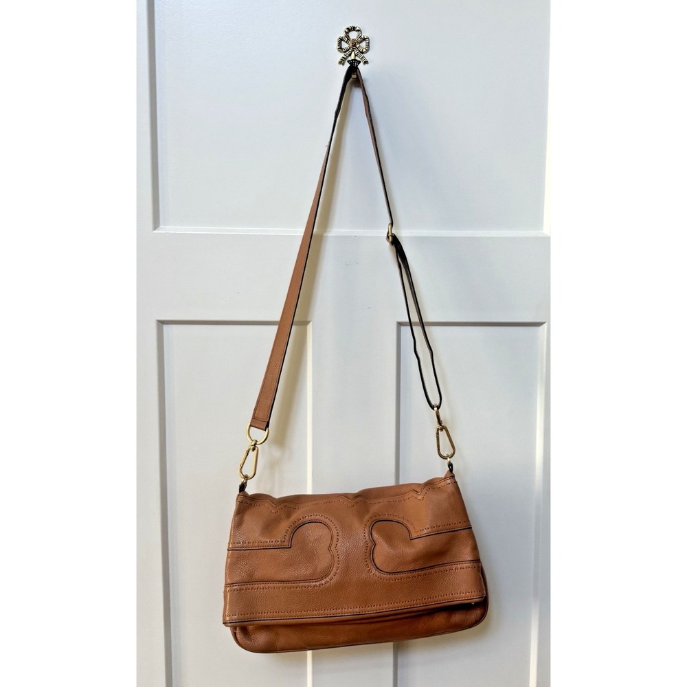 Tory Burch Tan Leather Crossbody Bag with Gold Hardware